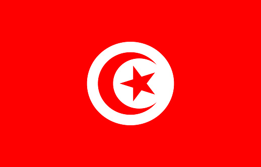 National flag of the Tunisian Republic.