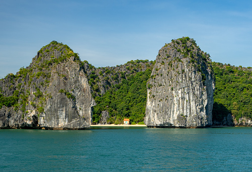 Lan Ha & Ha Long Bay as accessed via the tropical paradise of Cat Ba Island, Vietnam in southeast Asia.