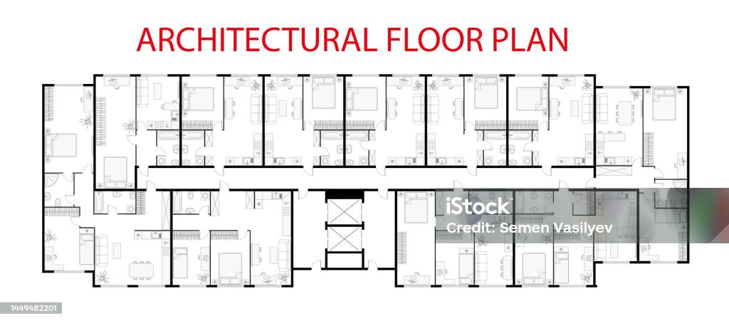 Floor Plan Architectural Apartment Project Stock Illustration ...