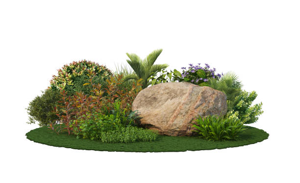 istock 3d render stone Garden decoration on a white background 1449484777