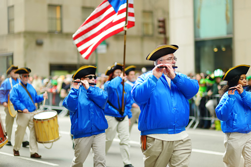 New York - March 17, 2015: The annual St. Patrick's Day Parade along fifth Avenue in New York City, USA