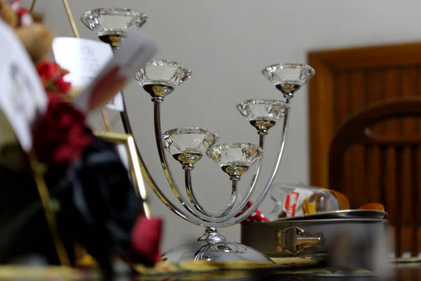 Crystal candle stand.