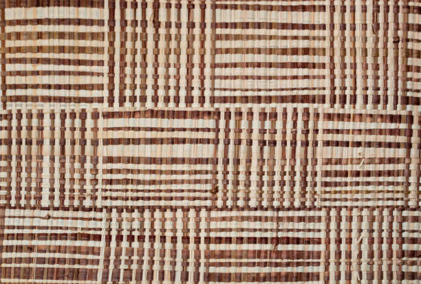 ordito in fibra vegetale - woven wood textured place mat foto e immagini stock