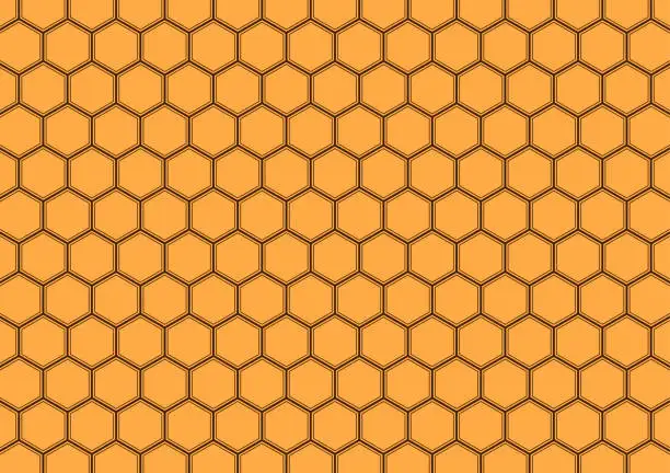 Vector illustration of Geometry pattern wallpaper. Yellow Geometry pattern background. Bee comb pattern wallpaper.