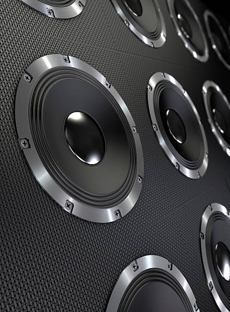 istock Bass speakers background 144950697