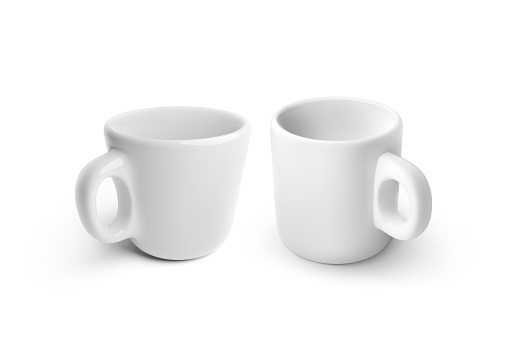 empty coffee cup on white background. 3d render