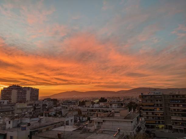 istock Colorful sunset over Attica sky 1449510424