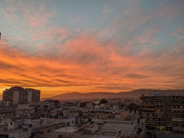 istock Colorful sunset over Attica sky 1449510426