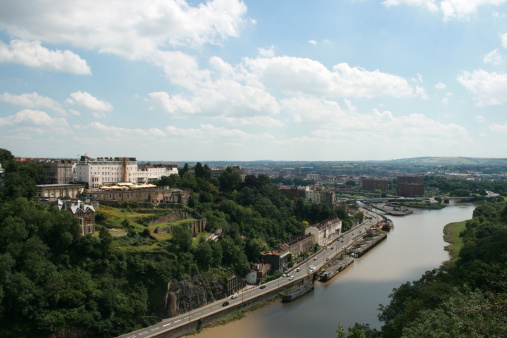 The view overlooking Clifton from the bridge