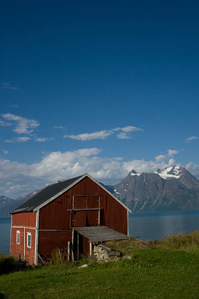 House by Fjord stock photo