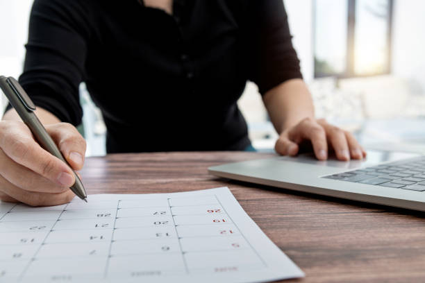 istock Woman mark on the calendar 1449518558