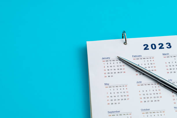 istock 2023 Calendar page with a pen 1449518682