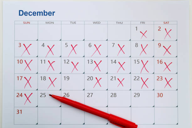 istock Calendar page with cross shape 1449518747