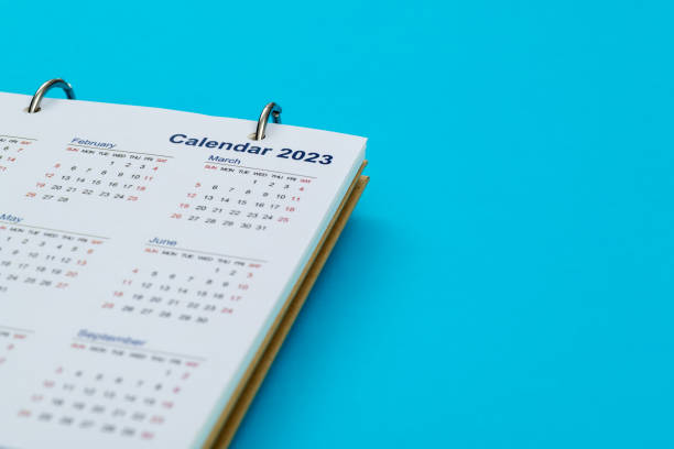 istock 2023 calendar on blue background 1449518824