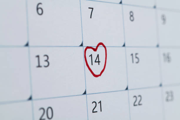 istock February 14 calendar marked with heart shape 1449518840