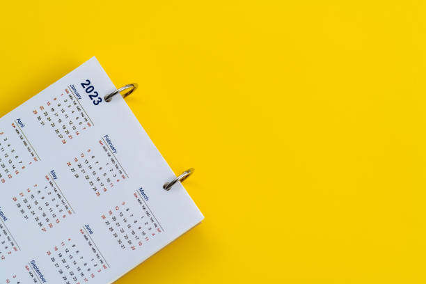istock 2023 calendar on yellow background 1449518841