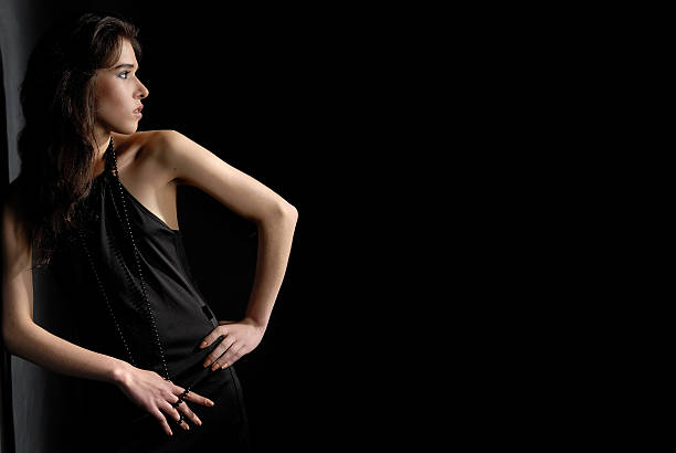 Free Stock Photo of Glamorous woman in an elegant black dress ...