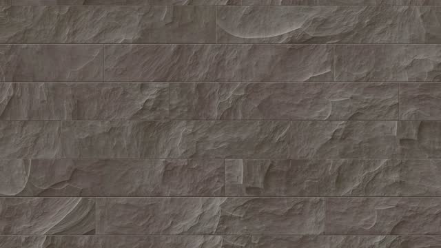 Brown outdoor stone cladding seamless surface loop. Stone tiles facing house wall.