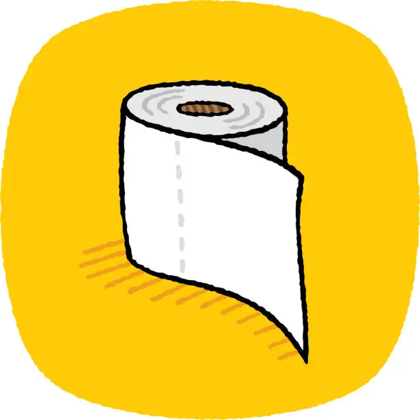 Vector illustration of Toilet Paper Roll Doodle 6