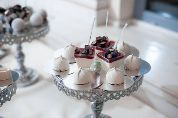 istock Delicious wedding reception candy bar dessert table 1449524564
