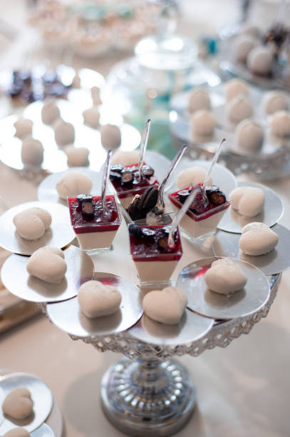 istock Delicious wedding reception candy bar dessert table 1449526034
