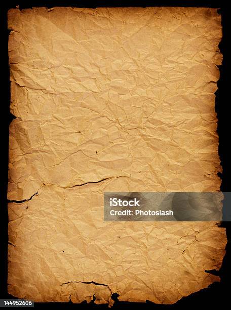 Crumled Paper With Cuts Stock Photo - Download Image Now - Cut Or Torn Paper, Border - Frame, Crumpled Paper
