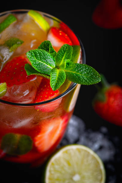 istock Strawberry mojito. Refreshing summer drink with berries, lime and 1449526270