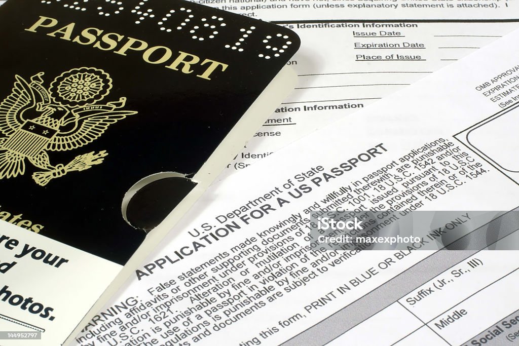 Solicitação de passaporte - Foto de stock de Controle de Passaporte royalty-free