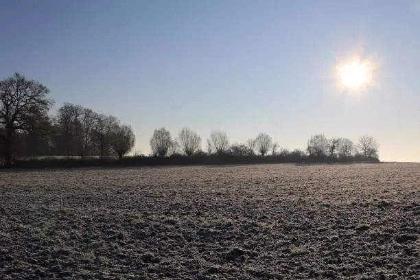 Dezember 13, 2022, Beckum im Münsterland: Beautiful winter landscape near Beckum in Münsterland