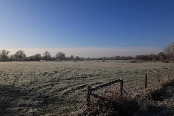 Dezember 13, 2022, Beckum im Münsterland: Beautiful winter landscape near Beckum in Münsterland