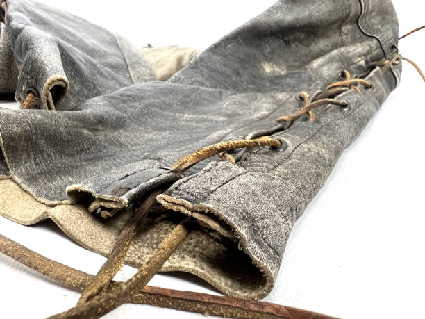 istock vintage gray leather motorcycle pants 1449529391