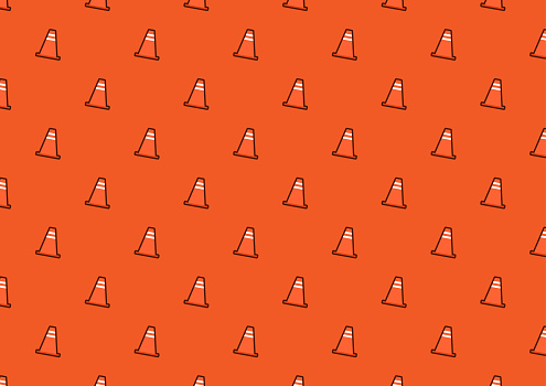 Computer Traffic Cone Traffic Cone Pattern Wallpaper Traffic Vector Stock Illustration ...