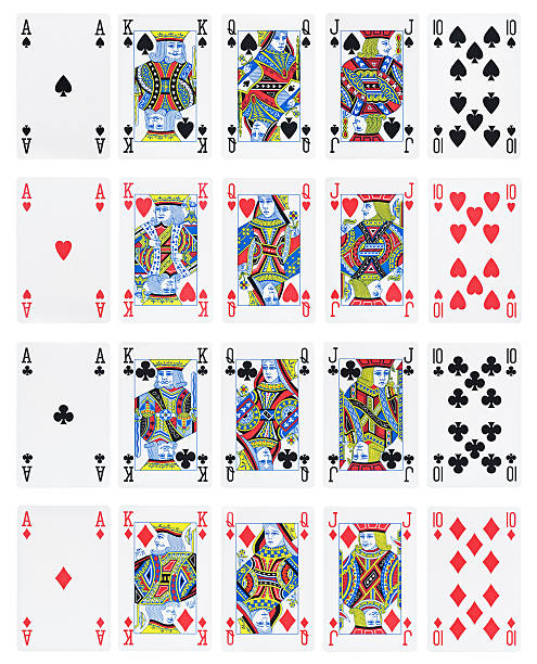 istock A layout of playing cards on a white background 144953035