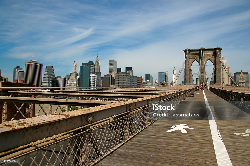 Ponte di Brooklyn e Manhattan - Foto stock royalty-free di Arco - Architettura