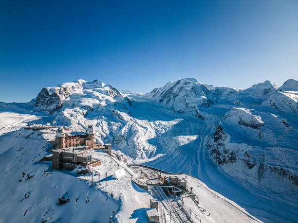 istock Gornergrat Zermatt in winter drone shot 1449538433