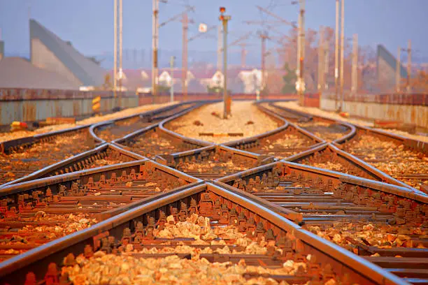 A view of a railway track in Skopje, Macedonia