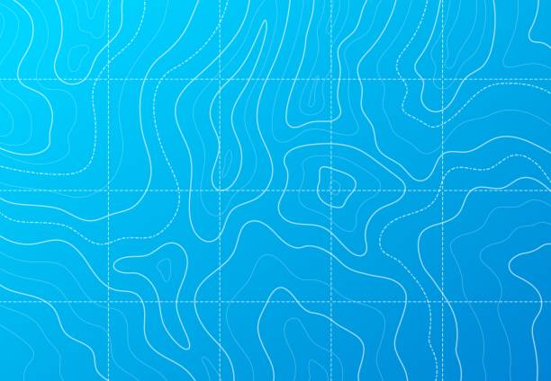 kuvapankkikuvitukset aiheesta meri- tai valtamerilinjan ääriviivojen topografinen kartta - meri