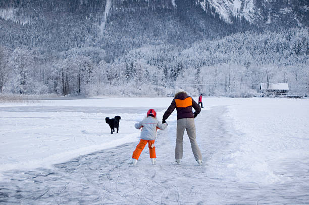 Ice Skater on a frozen Lake