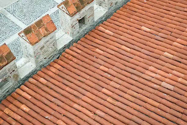 Tile-roof and ground-level