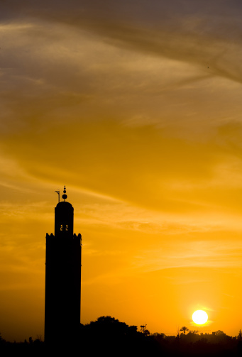 Sunset behind the Koutoubia mosque, Marrakesh