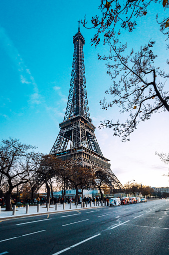 View to the iconic Eiffel Tower, Paris, France