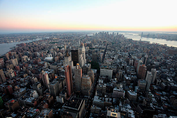 istock Manhattan at sun-set, New York, USA, 144954381