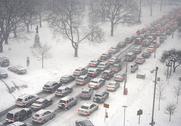 Embouteillage dans le blizzard - Photo