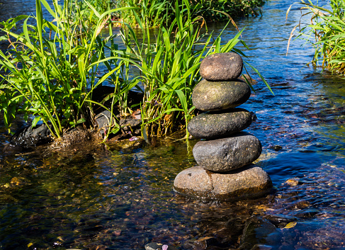Balance stone in a river