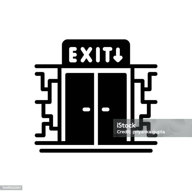 Exit Way Out Stock Illustration - Download Image Now - Door, Emergency ...