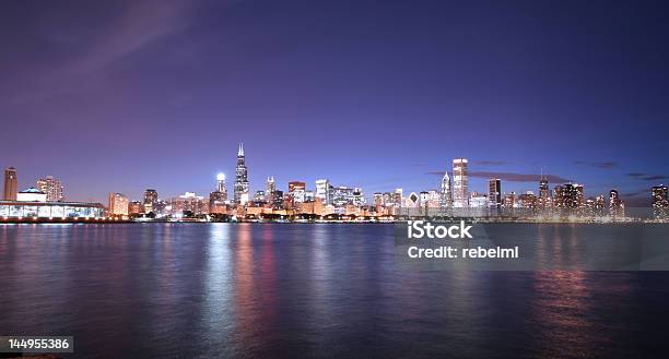 Chicago At Night Stock Photo - Download Image Now - Architecture, Beauty, Beauty In Nature