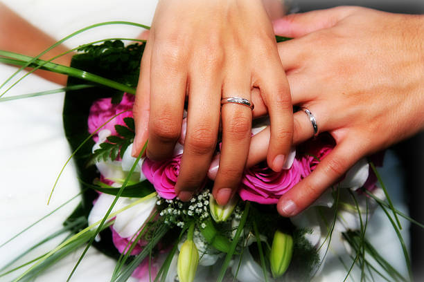 Wedding rings stock photo