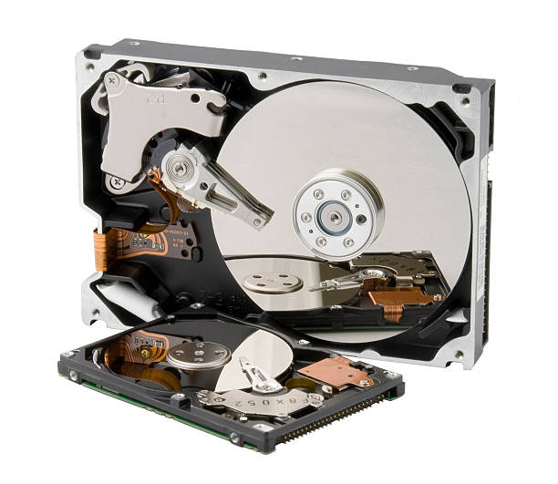Two computer hard disk stock photo