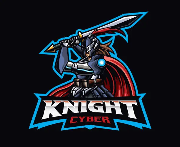 Vector illustration of Sci-fi knight mascot design