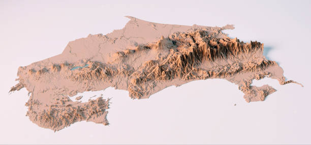 istock Costa Rica Topographic Map 3D View Neutral Isolated 1449558012